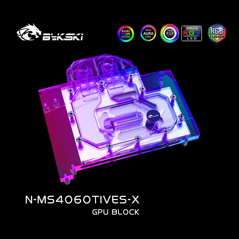 Imagem -06 - Bykski-placa de Vídeo de Refrigeração a Água Radiador de Cobertura Completa Uso de Bloco de Gpu para Msi Geforce Rtx 4060ti Ventus 2x 16gb 12g N-ms4060tives-x