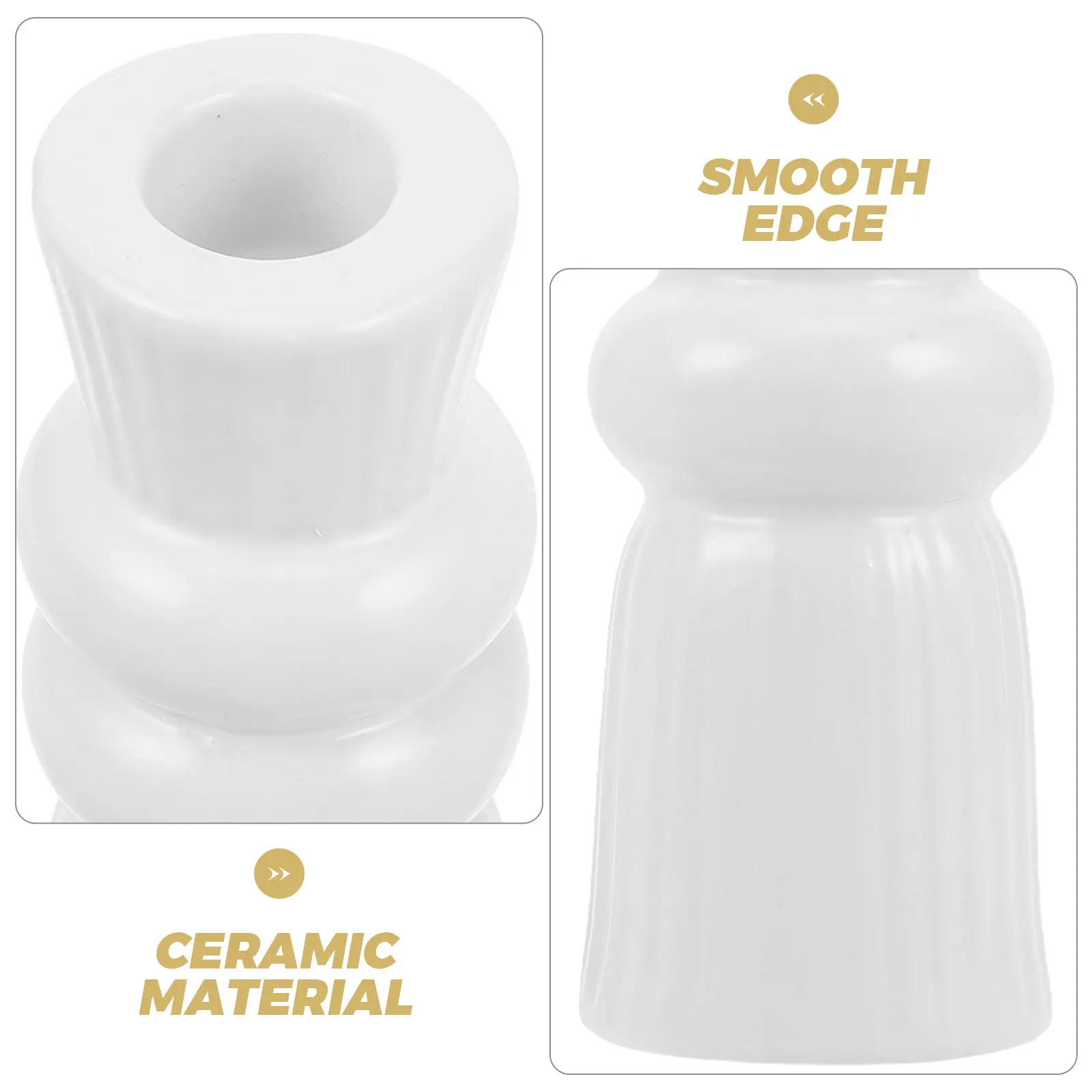 2Pcs Modern Ceramic Candlestick Holders Elegant Table Centerpiece for Wedding Home Decor Living Room Tea Light Taper Pillar