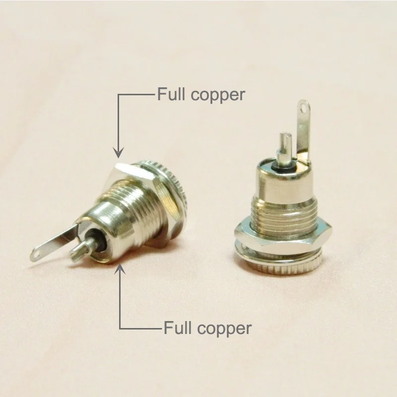 50PCS Full Copper DC Power 20A Jack Socket 5.5*2.1 5.5*2.5mm Female Panel Mount Connector 5.5 mm x 2.1mm 5.5 mm x 2.5mm