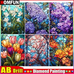 HOMFUN AB Diy Full Square Round Drill 5D Diamond Painting Cross Stitch Diamond Embroidery 