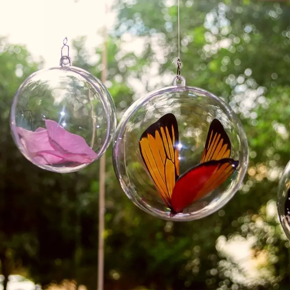 Transparente runde Kugeln, DIY-Plastikkugeln, Größe von 10-20 cm, kugelförmige Heimdekoration, befüllbare klare Kugel, Geschenkbox – Detail 2