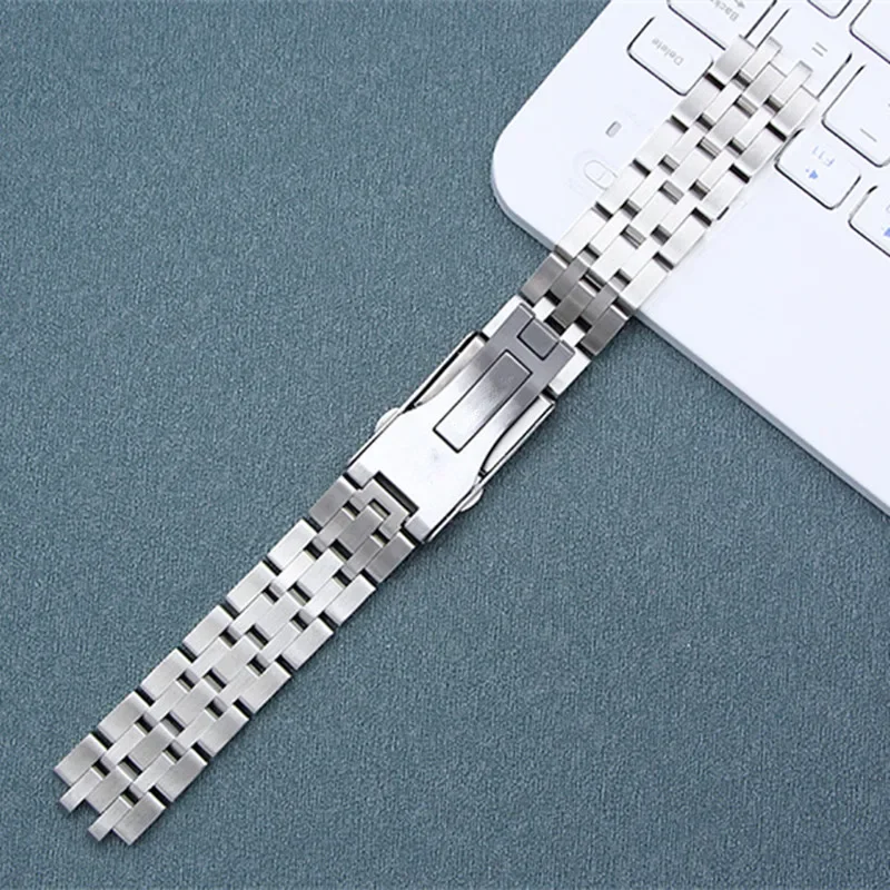 Watch Bracelet For TISSOT 1853 PRC200 T17 T461 T055 T014 Men Fold Clasp Strap Watch Accessories Stainless Steel Watch Band Chain