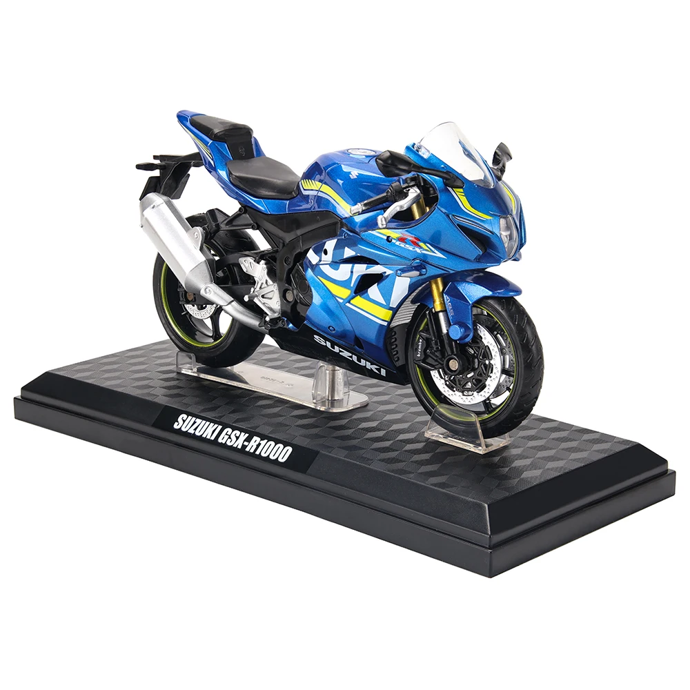 MSZ CCA 1:12 SUZUK GSX-R1000 with base alloy die-cast car motorcycle model, toy gift giving, die-cast static motorcycle model