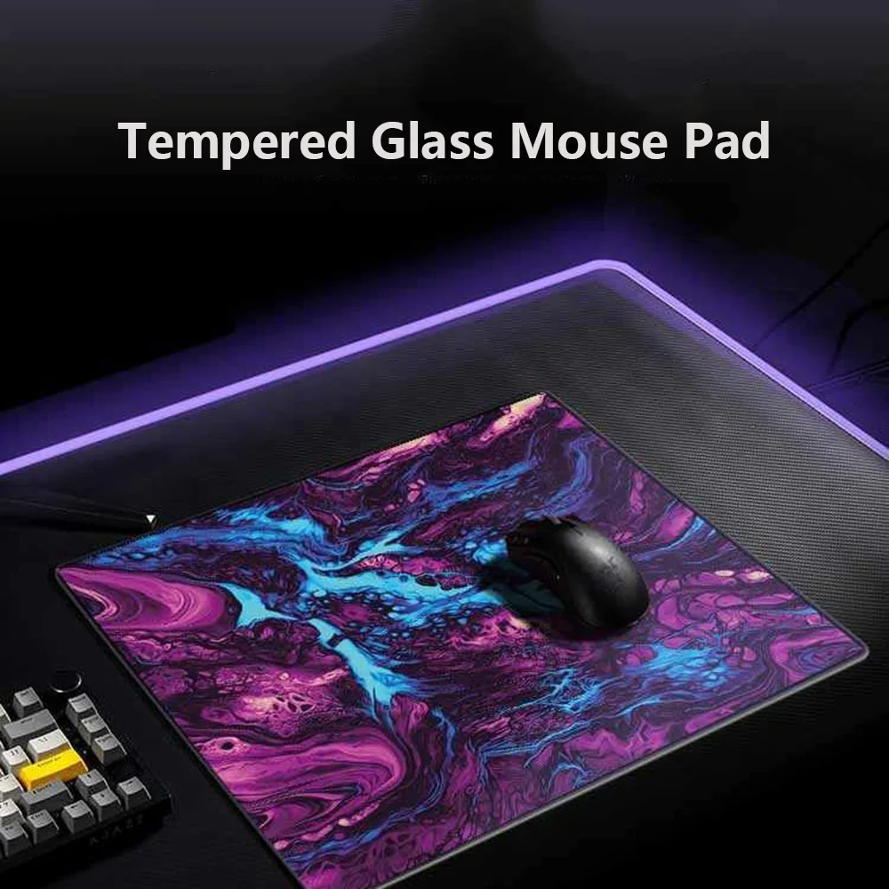 

Cool Creativity Cave Texture Photovoltaic Glass Mouse Pad Tempered Upgrade Smooth FPS Game & Office Specific Pc Laptop Desk Mat