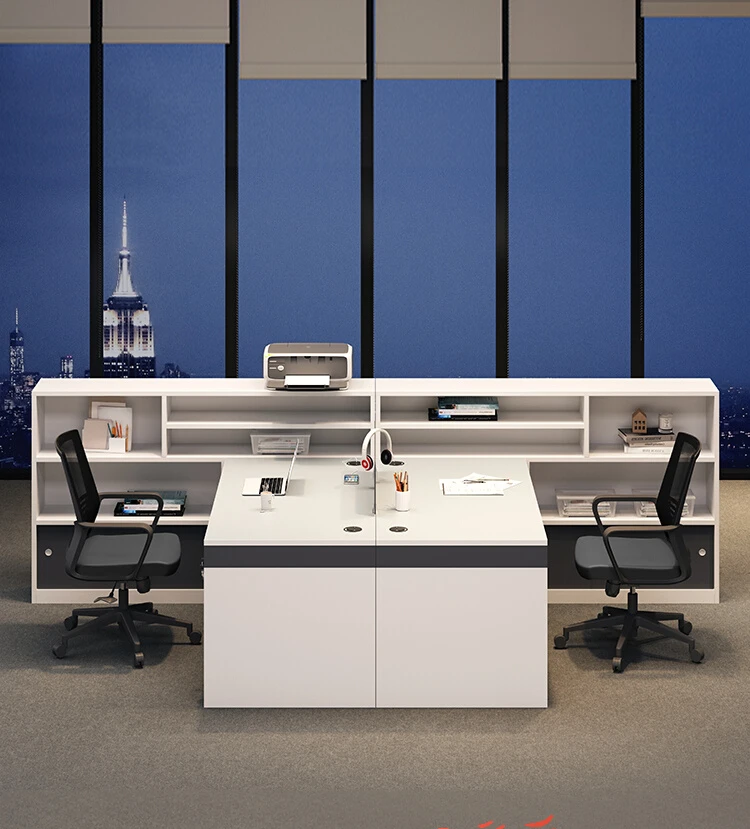 Simple modern financial desk staff office desk and chair combination double seat face to face card seat workstation desk