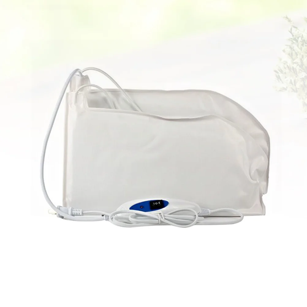 قفازات تسخين كهربائية باللون الأبيض، غطاء سبا يدوي قابل لإعادة الاستخدام للاحتفاظ بالرطوبة، مهدئ وجاف ومريح