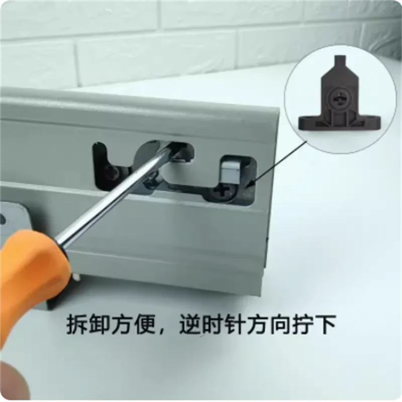 Picture 5: 4Pcs Nylon Steel Double Wall Drawer Front Panel Fixing Bracket Connector Replacement Kitchen Furniture Cabinet