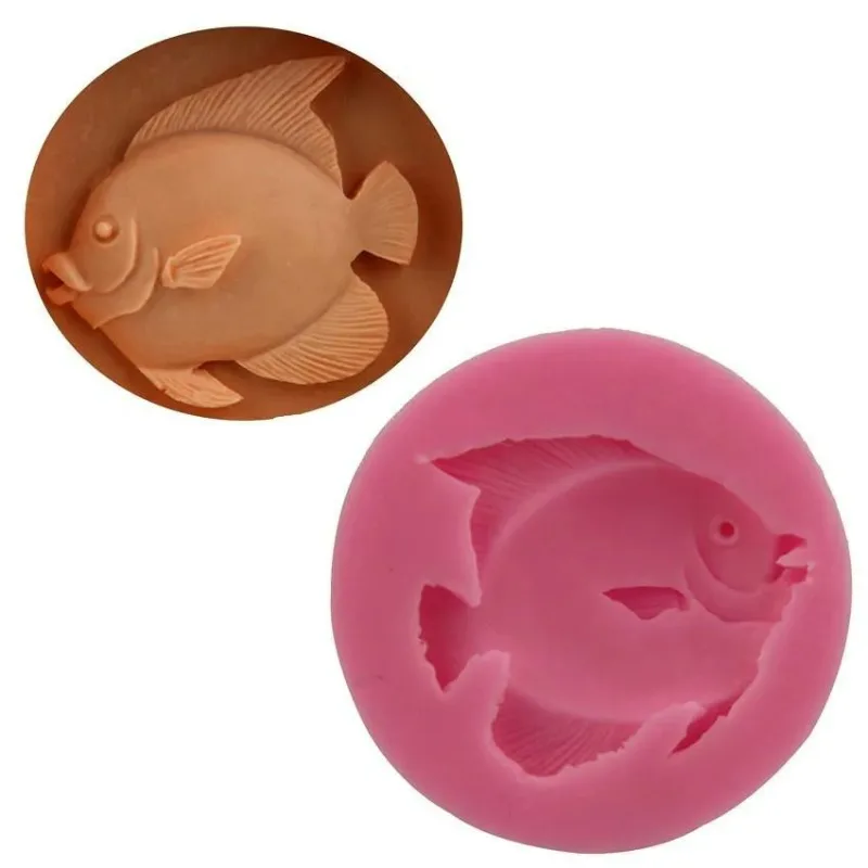 Cupcake Jelly Candy Chocolate Decoratio Animal Cartoon Fish shape Silicone Fondant Soap 3D Cake Mold