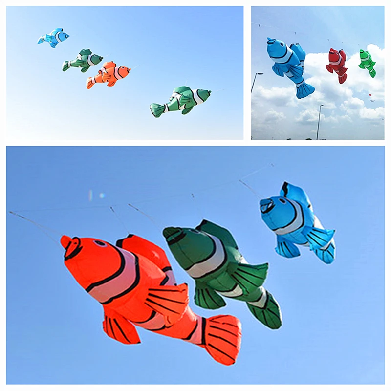 free shipping flying fish kite pendant giant soft kite string pilot kevlar line parachute fabric Outdoor toys butterfly flying