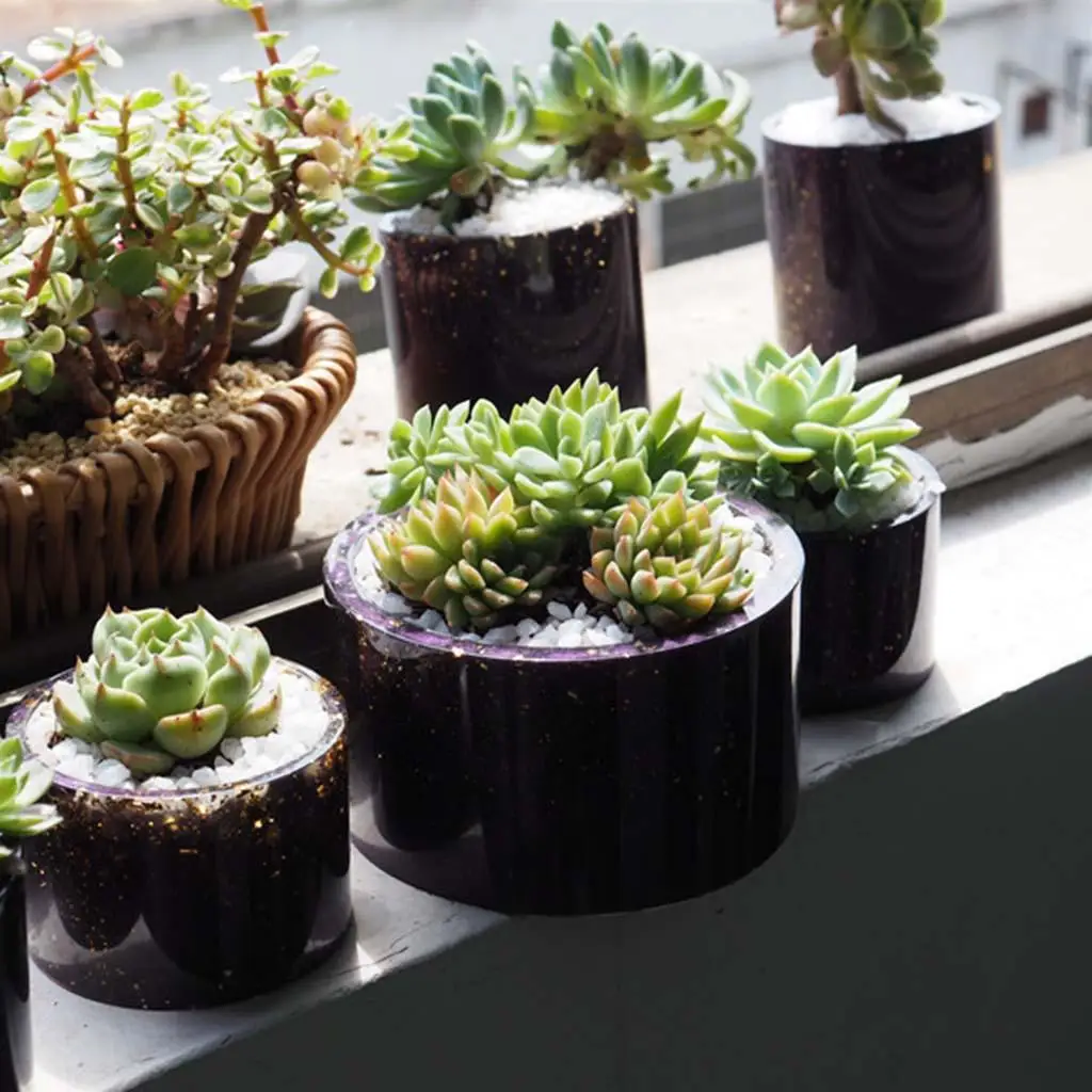Pen Holder for DIY Handcraft Garden Planter Cement Concrete Resin Plant Pot Resin Silicone Plant Pots