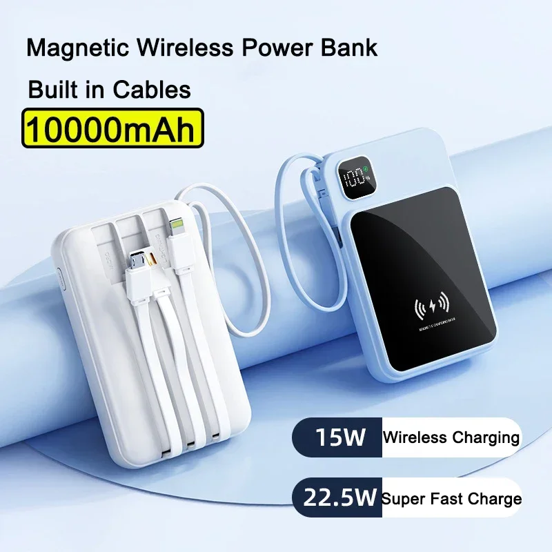 10000mAh Magsafe Power Bank Magnetic Wireless Charger Powerbank for iPhone 15 14 13 Xiaomi Samsung 22.5W Fast Charging Powerbank