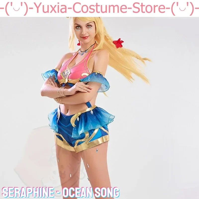 Game LOL Ocean Song Seraphine Cosplay Costume Game Cos LOLs Cosplay Seraphine New Skin Ocean Song Costume