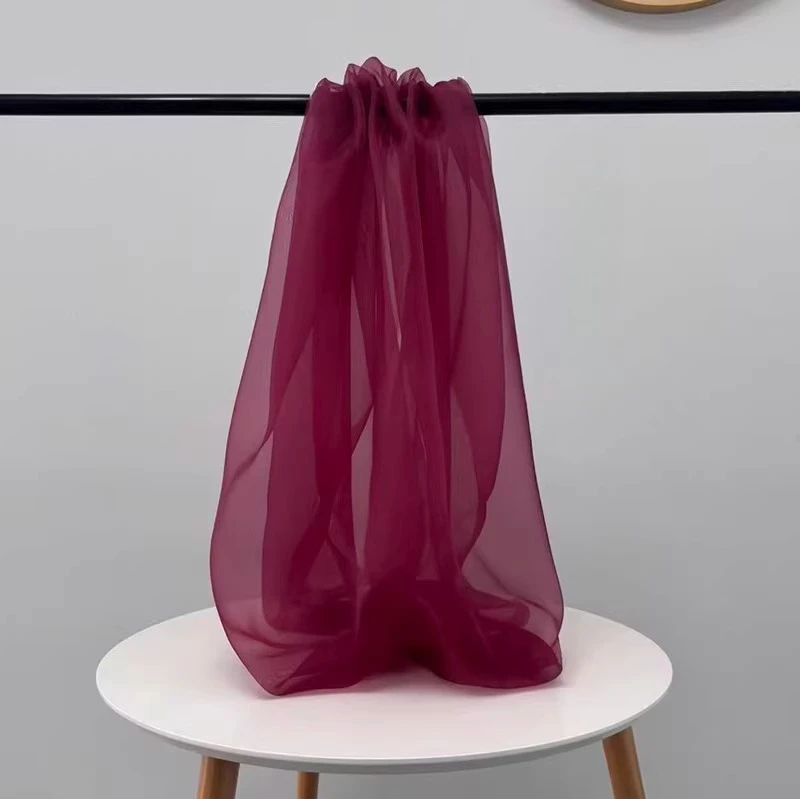 5 m/Lot Organza-Stoff mit hoher Dichte für Hochzeitskleider, Seidenimitat-Stoff, DIY handgefertigte Accessoires, transparentes Garn – Detail 25