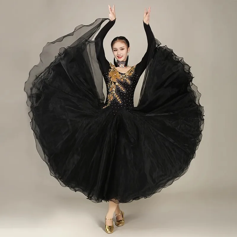 New Modern Dance Social Dance Competition Dress Performance Dress National Standard Dance Waltz Diamond Embedding Modern Dance