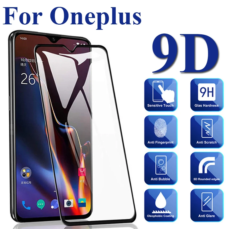 9D Coverage All Glue Screen Protector for OnePlus 6 6T 7 7T Pro Protective Glass for OnePlus 3 3T 5 5T 9H Hard Full Coverage