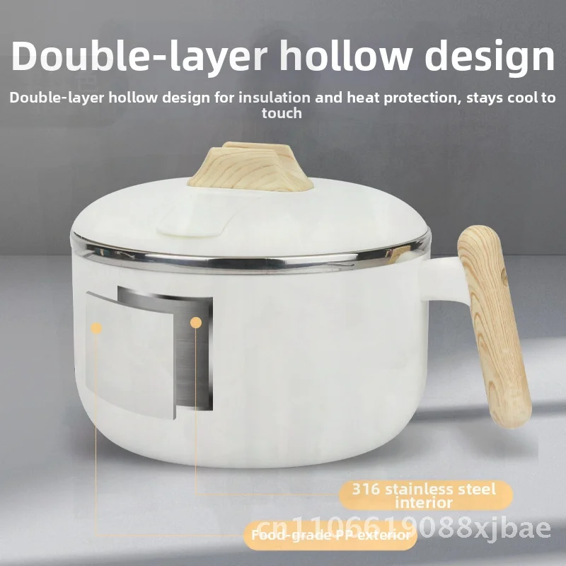 

316 Stainless Steel Instant Noodle Bowl for Students Dormitory Dining Insulated Drainable Modern Minimalist Lunch Bowl with