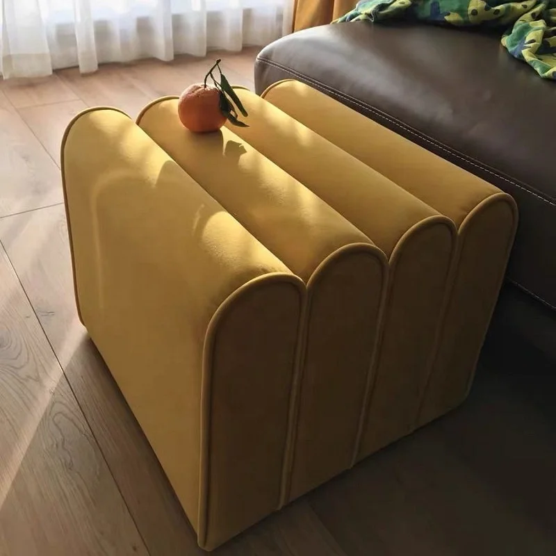 

Gedo Modern Small Footstool Arched Designer Fabric Sofa Stool Home Living Room Change Shoes Wear Small Shoes