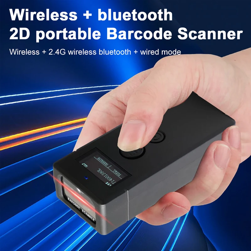 2D Barcode Scanner Mini USB Wired Bluetooth Wireless Handheld Tragbare 1D 2D QR Barcode Scanner Mit Speicher Funktion