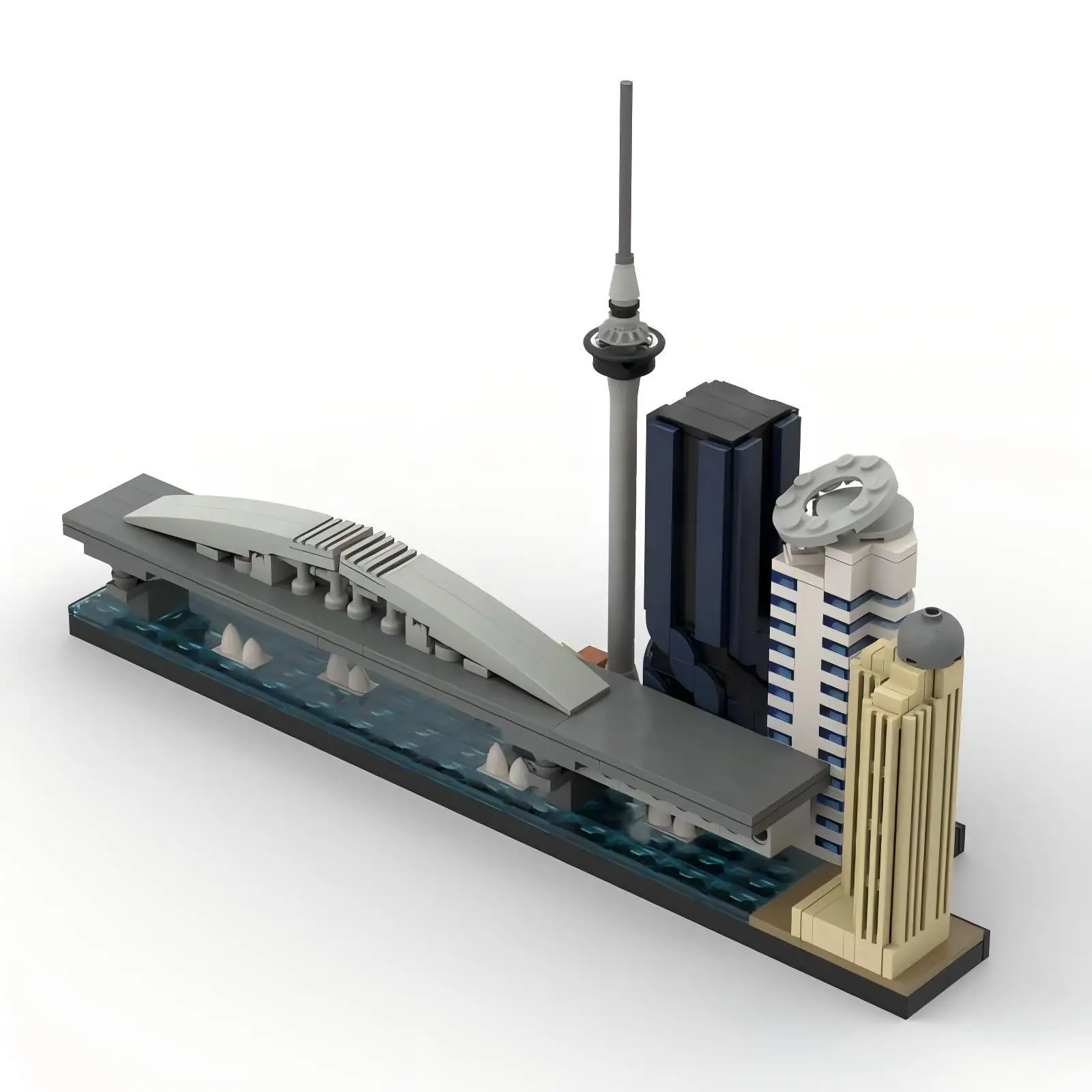 MOC 都市建築ストリートビューシリーズオクランドスカイラインビルディングブロックモデル DIY キッズパズル組立玩具大人の誕生日ギフト