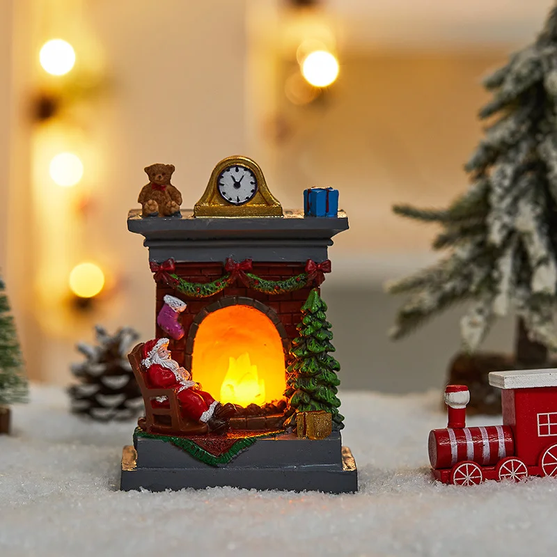 جديد عيد الميلاد الراتنج الحلي هدايا عيد الميلاد سانتا كلوز ثلج ليلة ضوء عطلة الديكور الحلي عطلة الأطفال إلى #2