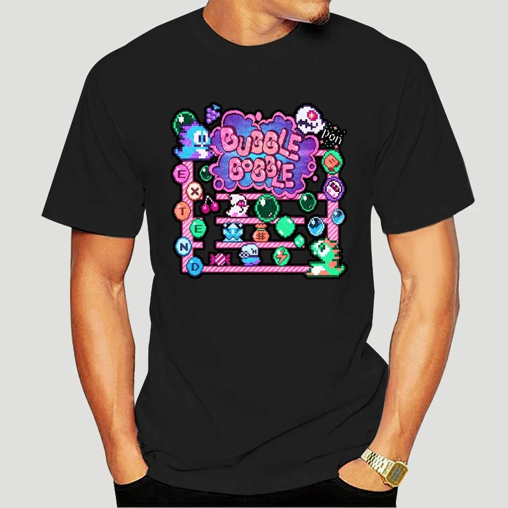 FPACEPure Cotton Bobble Bubble Retrogaming Nes Arcade Game Nostalgia T Shirt Unique Design For Man T-shirt Crewneck 5026X