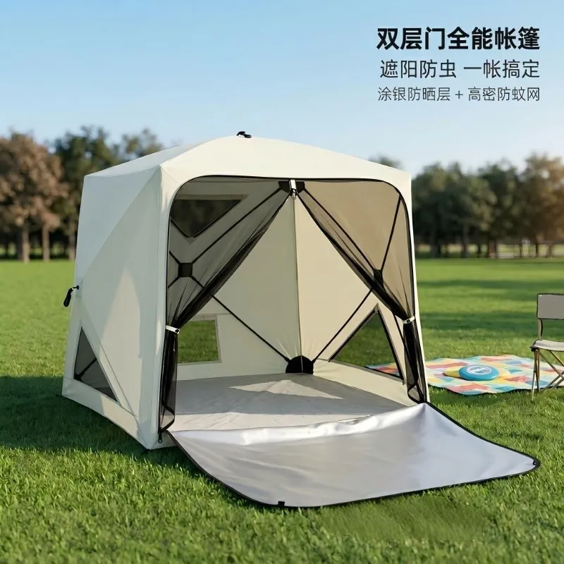 tenda-da-campeggio-portatile-e-versatile-con-rivestimento-argentato-per-protezione-solare-rete-anti-zanzare-ad-alta-densita-indispensabile-per-campeggio-e-picnic