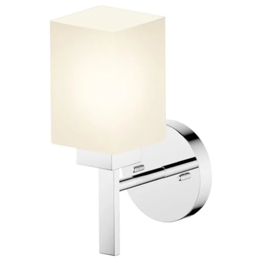 

Wall Sconce Polished Chrome Bathroom Light Fixture with White Frosted Glass Shade Vanity Lightings for Mirror Hallway Entrance