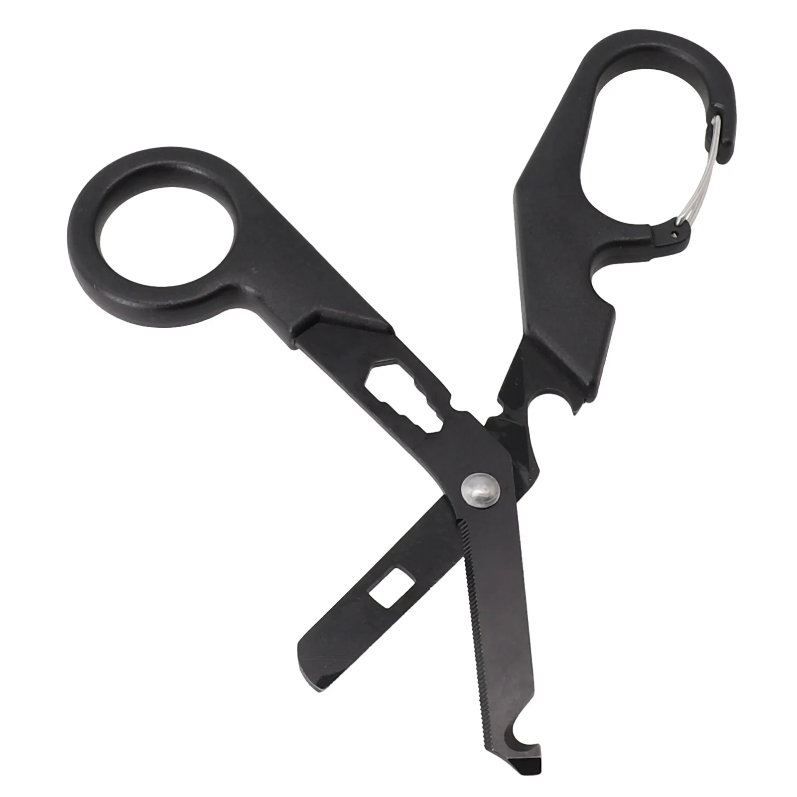 Reliable and Versatile Stainless Steel Survival Tool All Black Rescue Scissors for Various Applications (124 characters)