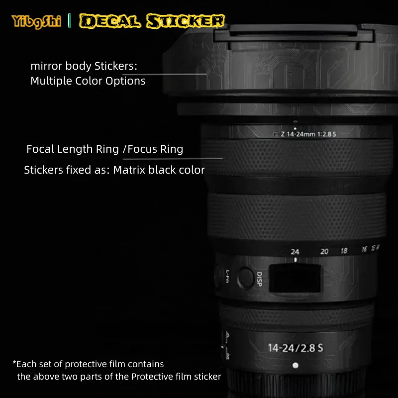 For Nikkor 1424 2.8 Lens Decal Skin for NIKON Z 14-24 f/2.8 S Lens Sticker Protector 14 24 Anti-scratch Cover Film