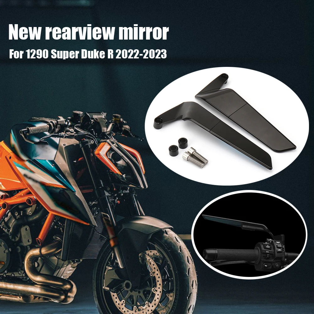 New Universal Adjustment Motorcycle For 1290 SUPER DUKE R Rear View Mirrors Side Mirrors Black For 1290 Super Duke R 2022 2023