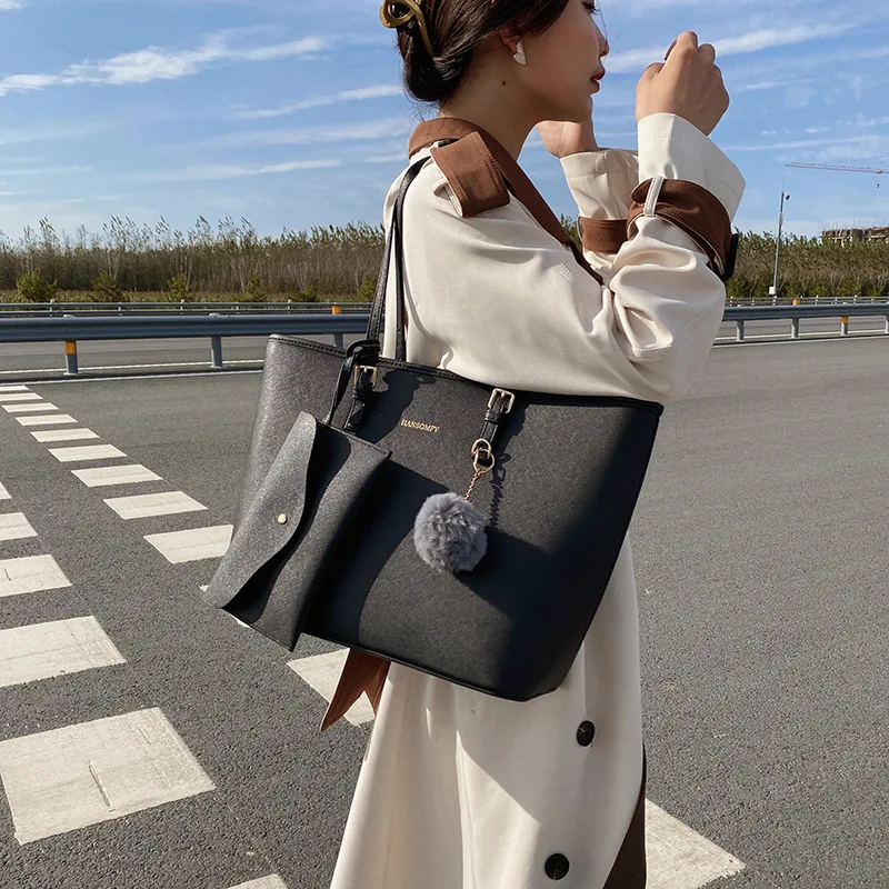 Autumn Winter New Tote Bag 2024 New Fashion Texture PU Handbag Women Elegant Letter One Shoulder Bag Lady Commute Crossbody Bag