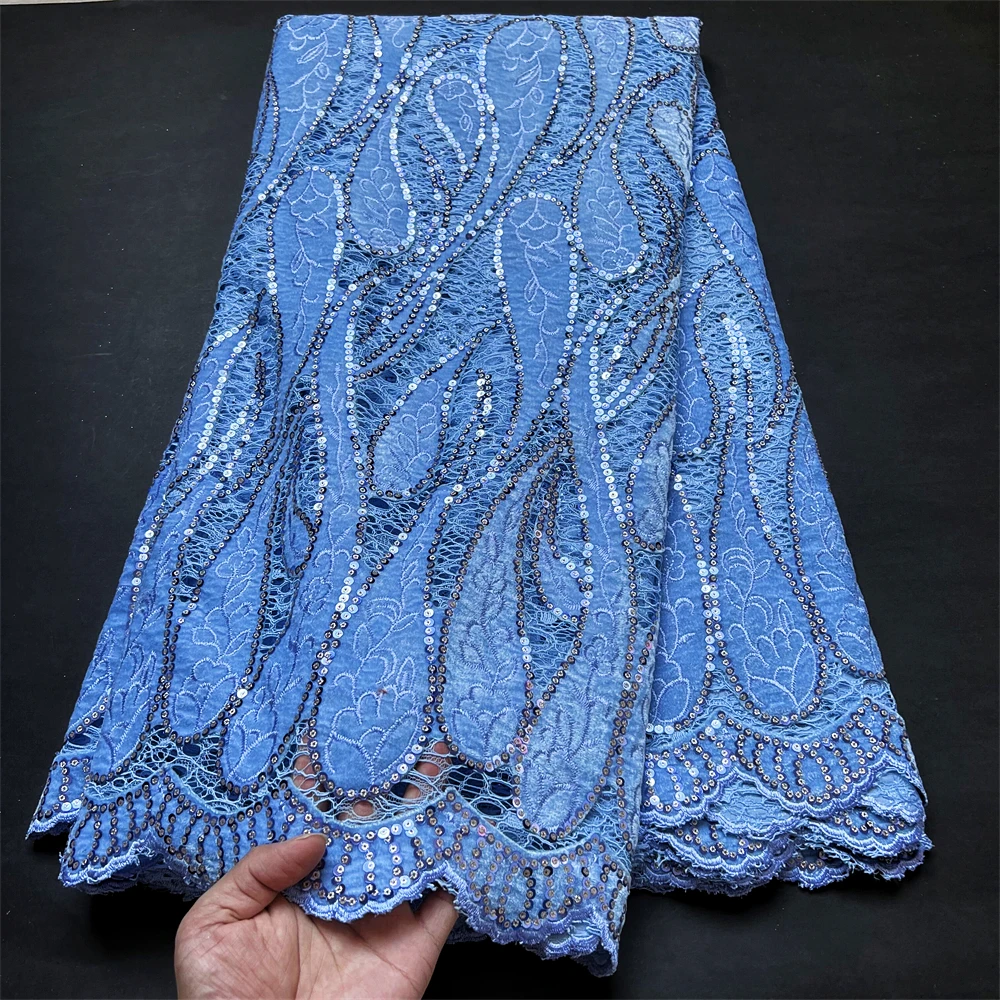 Glod Blue Pink 2024 Guipure Cord Lace 5 Yards African Cord Lace Fabric Embroidery French Net Lace High Quality For Diy D hz1178