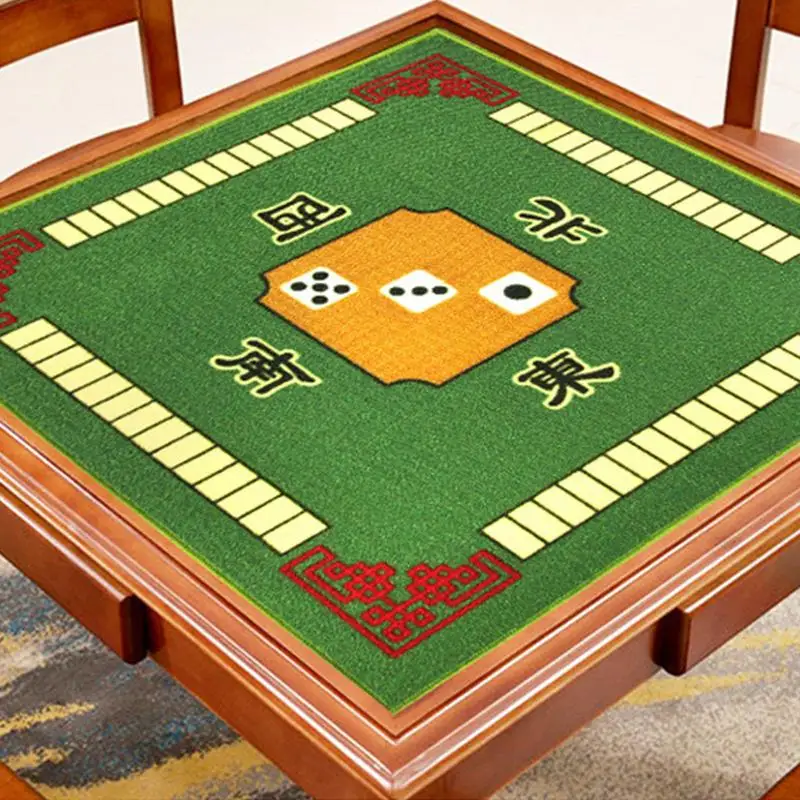 Mahjong Tablecloth Tea Cloth Square Mahjong Table Protector Noise Reduction Table Mat Board Game Protection Mat For Living Rooms