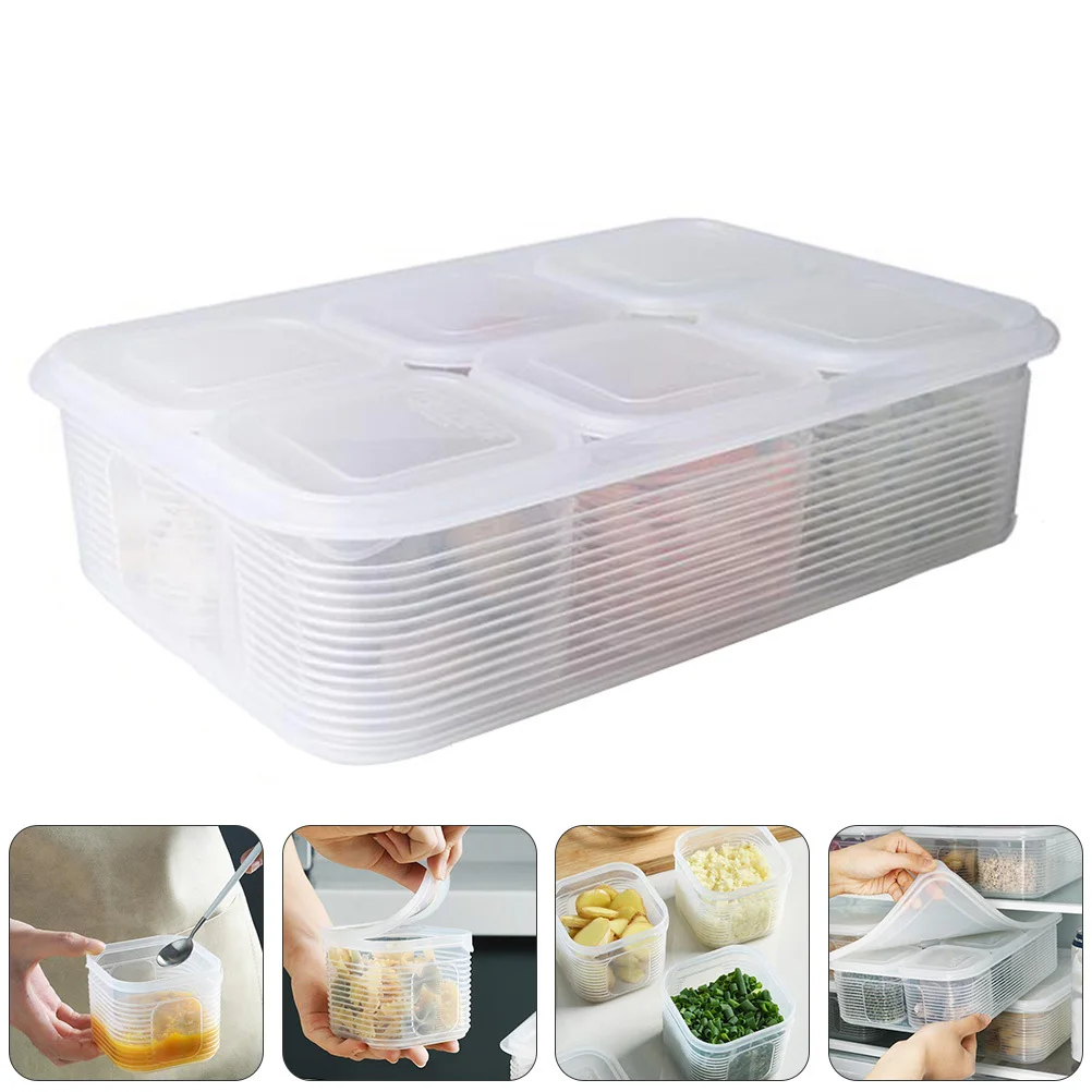

7 pcs Food Storage Containers Transparent Bpa Free Microwave Freezer Safe Airtight Crisper Box For Kitchen Fruits Vegetables