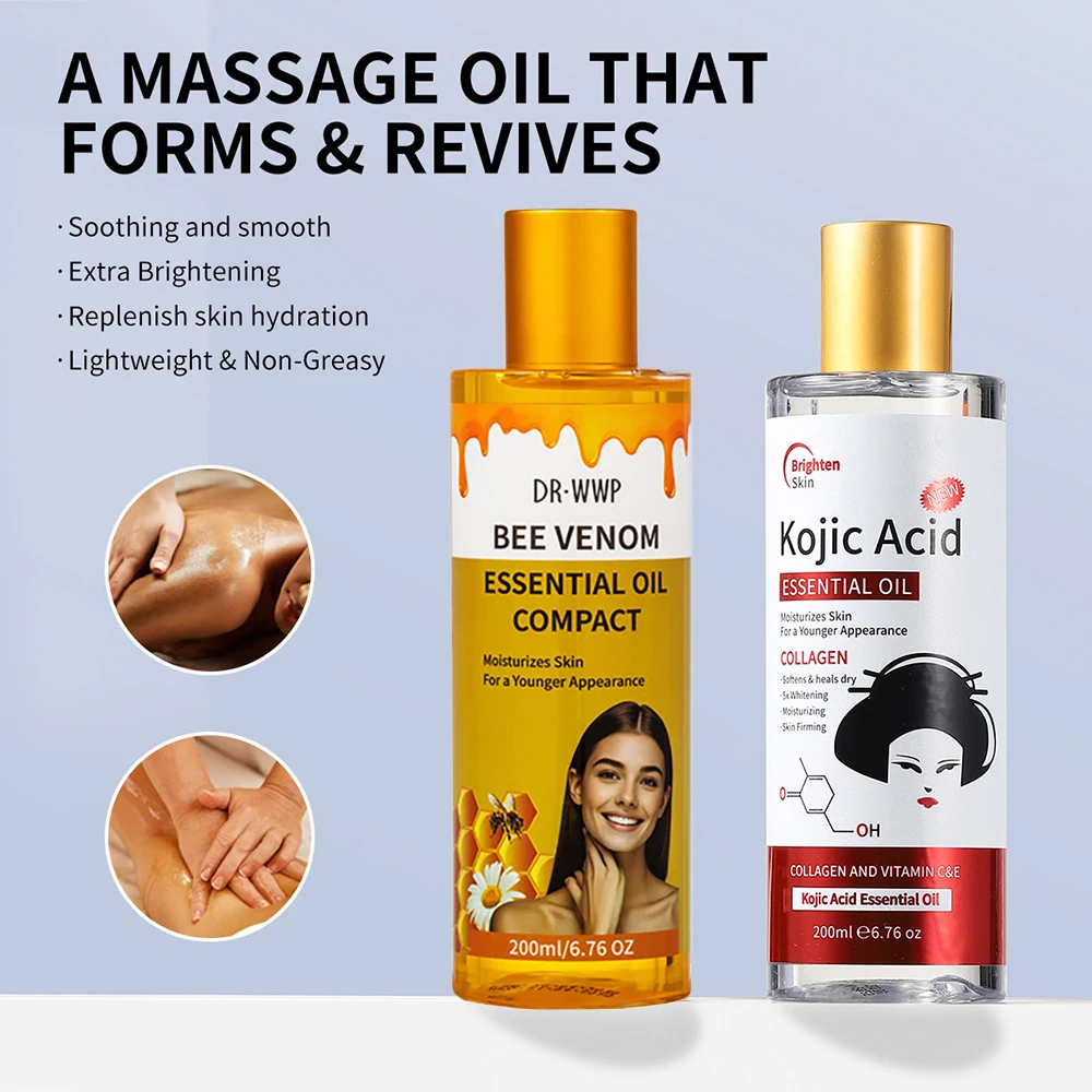 200ml Arbutin Essential Oil Rose Skincare Kojic Acid Body Massage Aromatherapy SPA Face Care Scraping Oil Turmeric Essence Oil