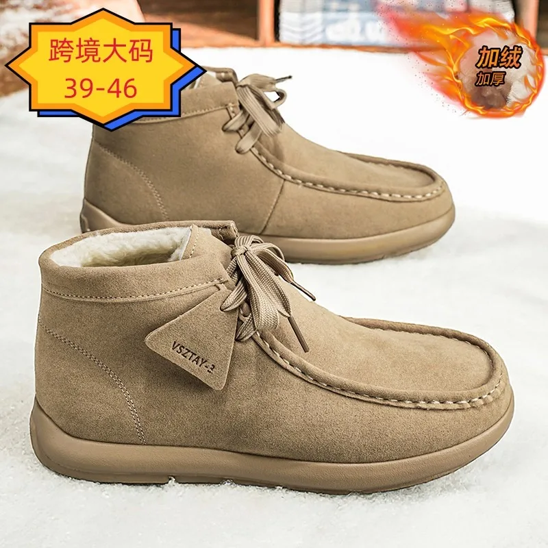

Зимняя винтажная замшевая повседневная обувь, мужская обувь-кенгуру, удобная мужская обувь для вождения на мягкой подошве, деловая мужская обувь на низкой платформе
