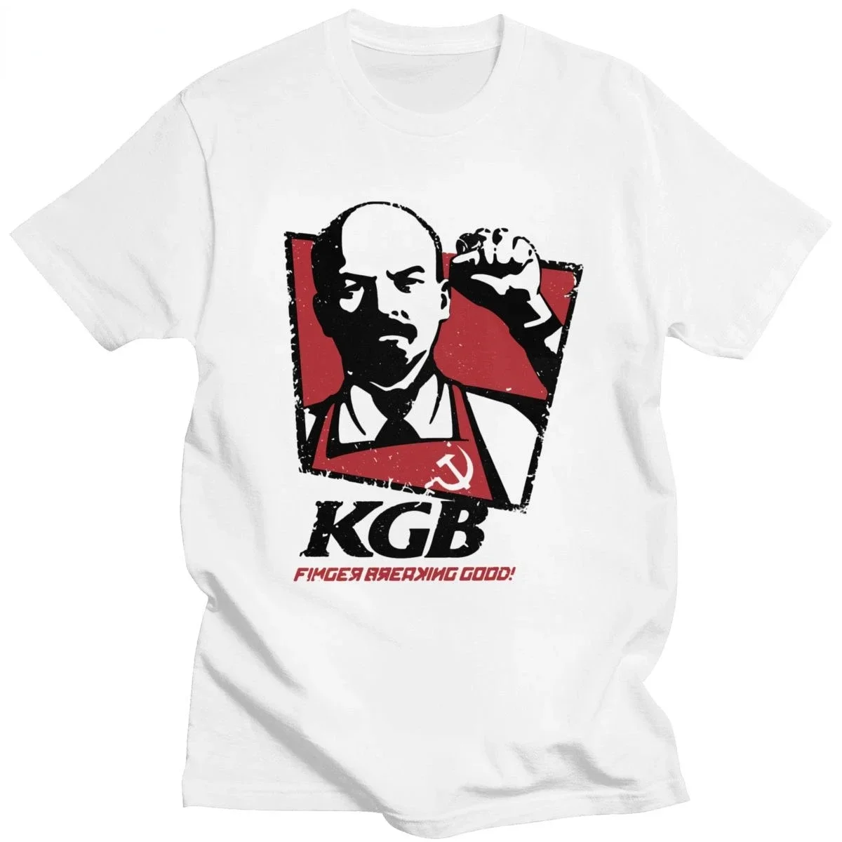 소련 러시아 빈티지 KGB, Vladimir Lenin 코튼 티셔츠, 반팔, 공산 마르크스 사회주의 티, 캐주얼 스트리트웨어, Y2k 탑