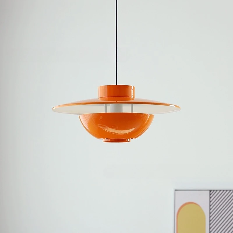 Italian Designer Disc Pendant Lamp Round Electroplated Metal LED Hanging Lights Bedroom Restaurant Kitchen Study Cafe Chandelier