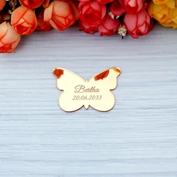 Custom Butterfly Tags Acrylic Engraving Name Cards Personalized Wedding Invitation Card Party Guest Gift Table Decor