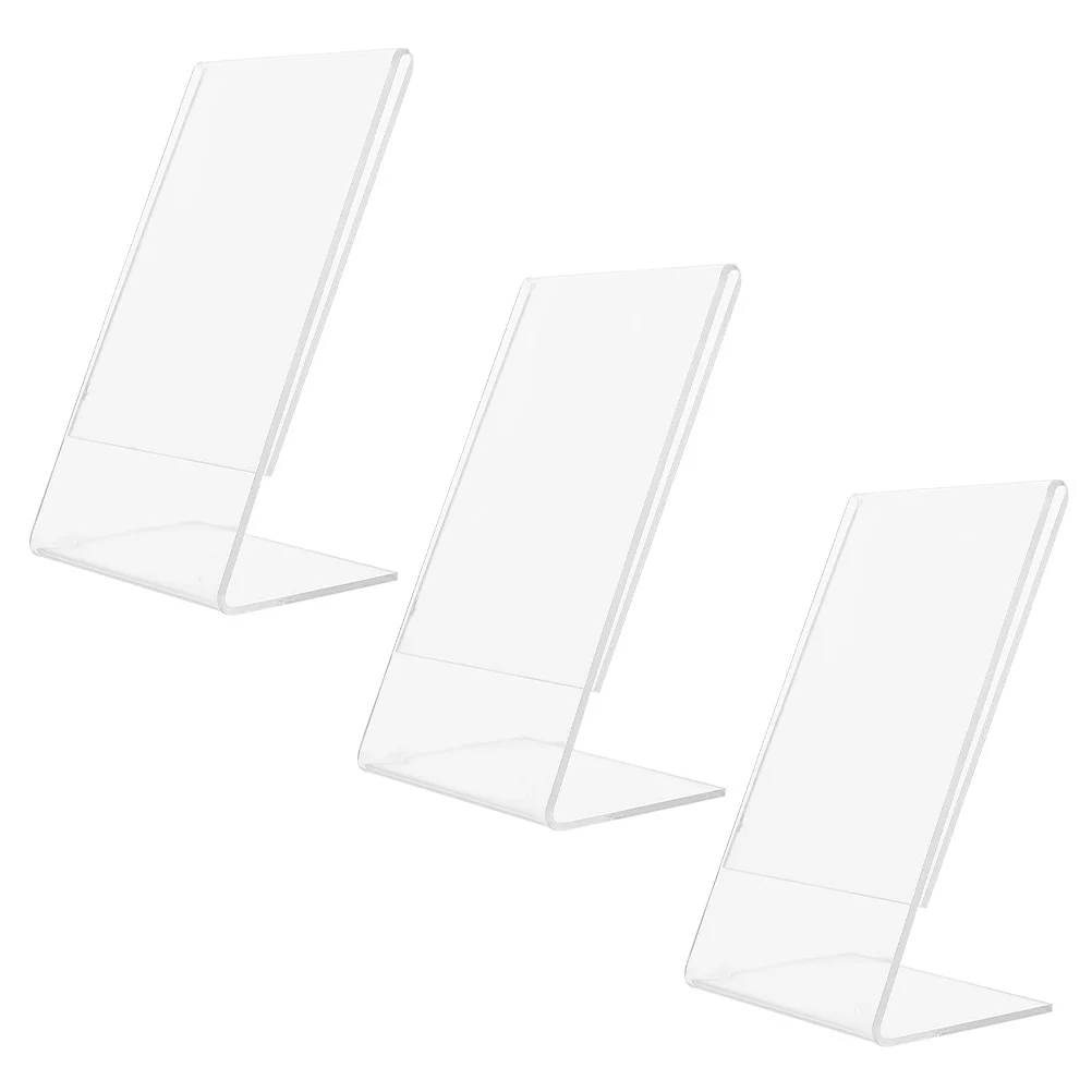 

3 Pcs Picture Frame Photo Ornament Display Stand Office Decorations for Work Clear Mini Frames