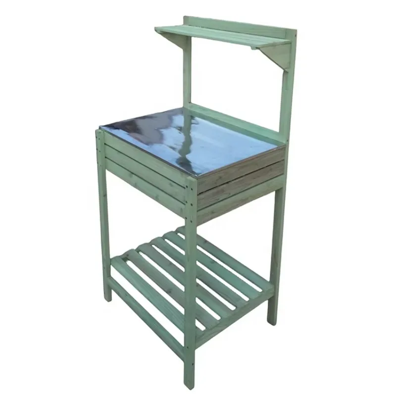 Wooden Multi-Function Desk Outdoor Potting Bench Table Garden Tool Work Storage Shelves Rack Planting Station