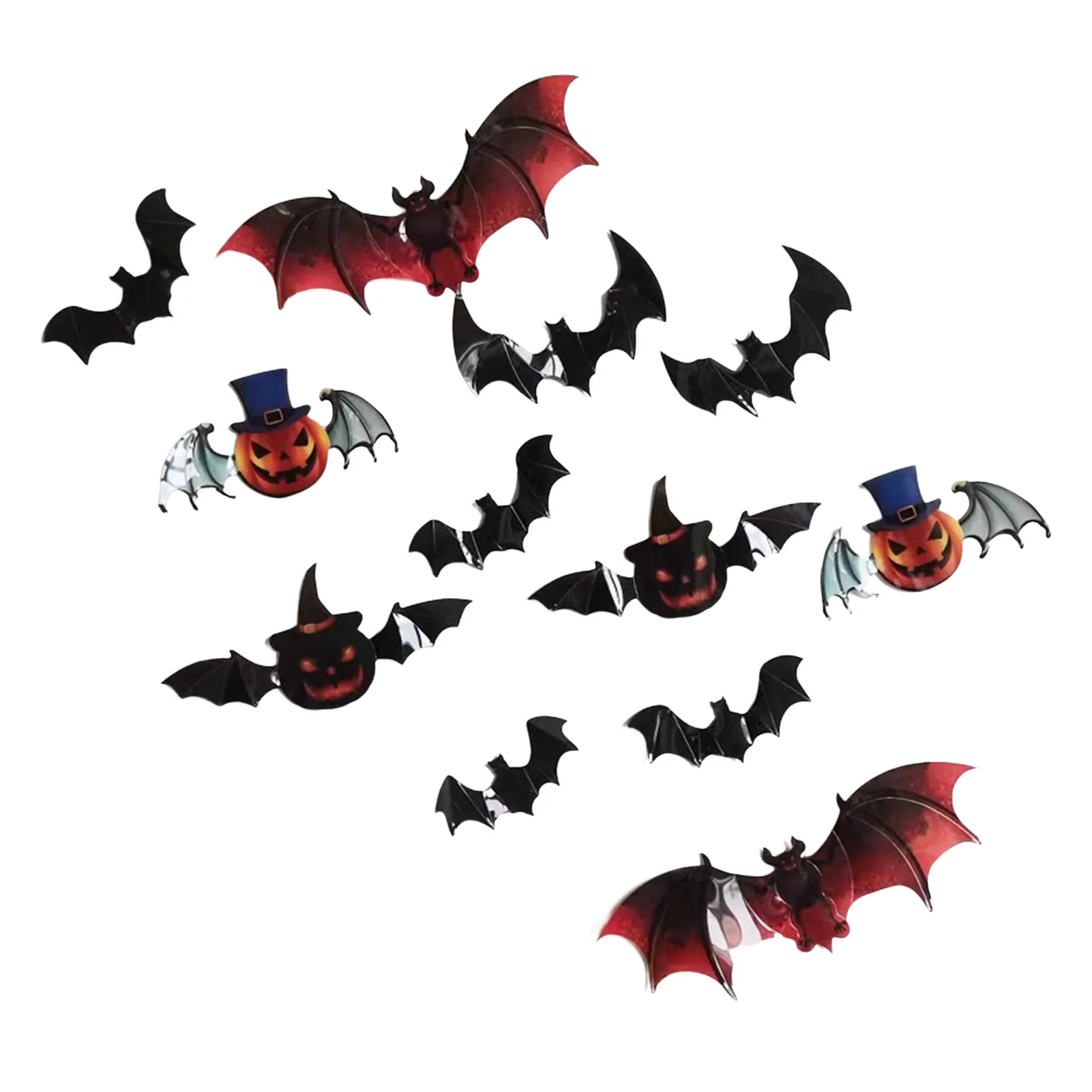 Halloween Bats Wall Decor Realistic PVC Scary Bat Sticker DIY Halloween Window Door for Home Decoration Party Supplies