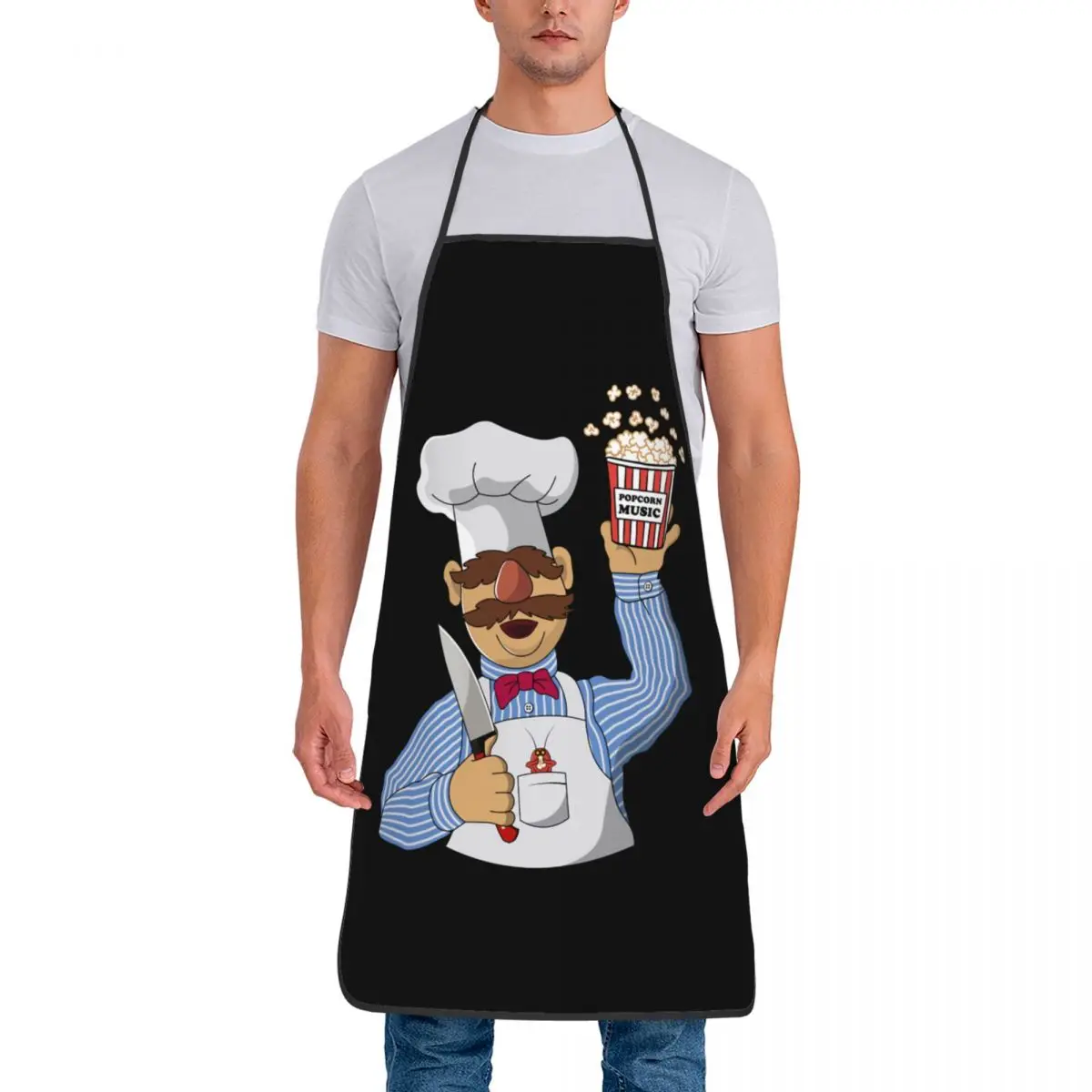 Funny Holding Up Chips Cooking Master Bib Aprons Men Women Unisex Kitchen Chef Vert Der Ferk Tablier Cuisine Baking Painting