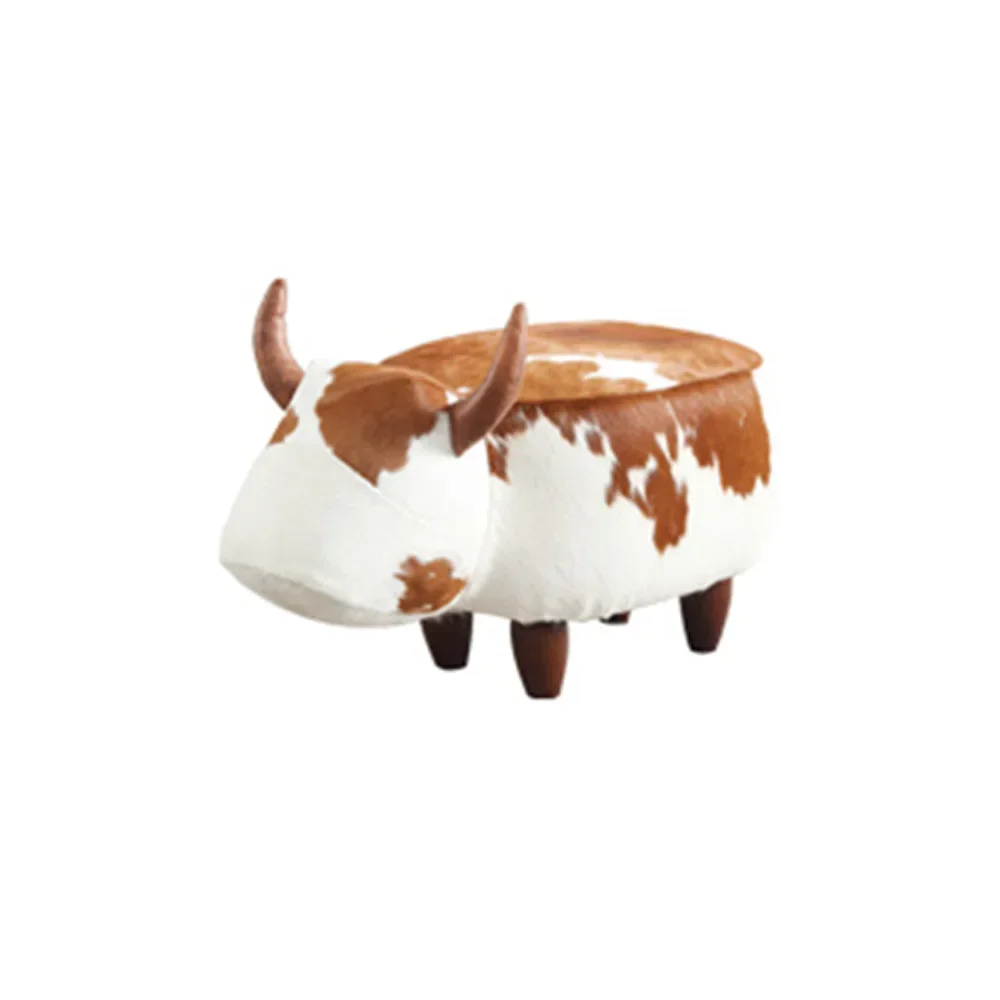 

Modern Style Foot Stool Animal Shape Pouf Stool Living Room Wooden Stool Ottoman Children Footstool For Baby