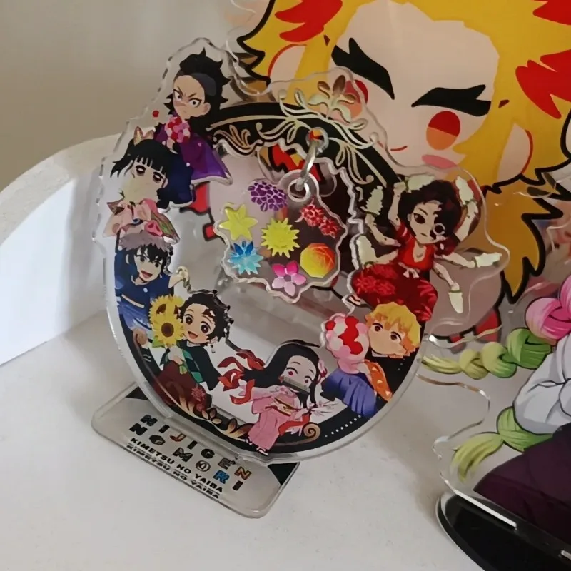 Figura acrílica con soporte Demon Slayer, Agatsuma Zenitsu Kamado Tanjirou, periférico de animé, adorno para todos los miembros del protagonista