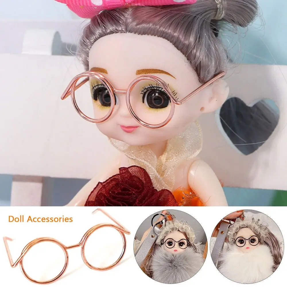 Cute Iron Wire Doll Glasses Round Frame Lensless Doll Accessories Alloy Eyeglass Frame Doll
