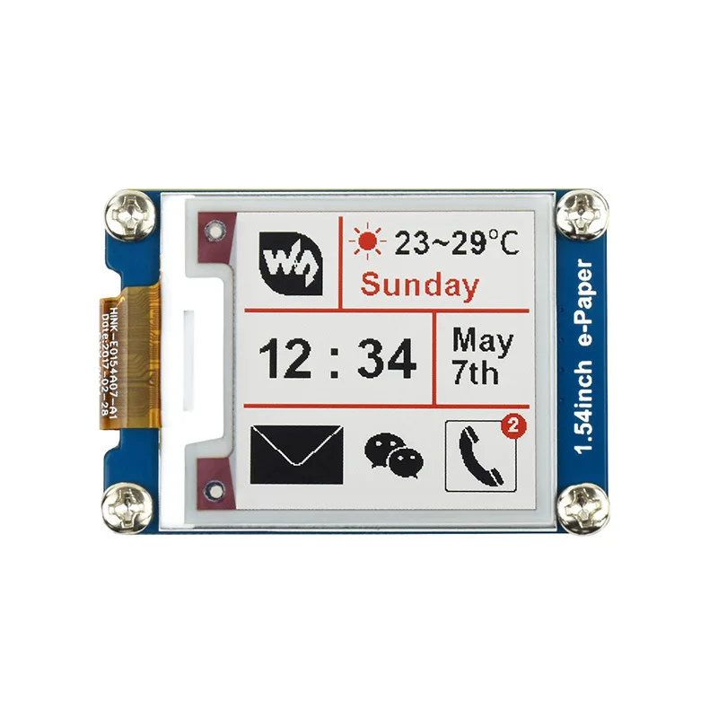 Marca Waveshare risoluzione 200x200 modulo Display schermo E-Ink da 1.54 pollici SPI E-Paper a tre colori per Raspberry Pi/STM32 a bassa potenza