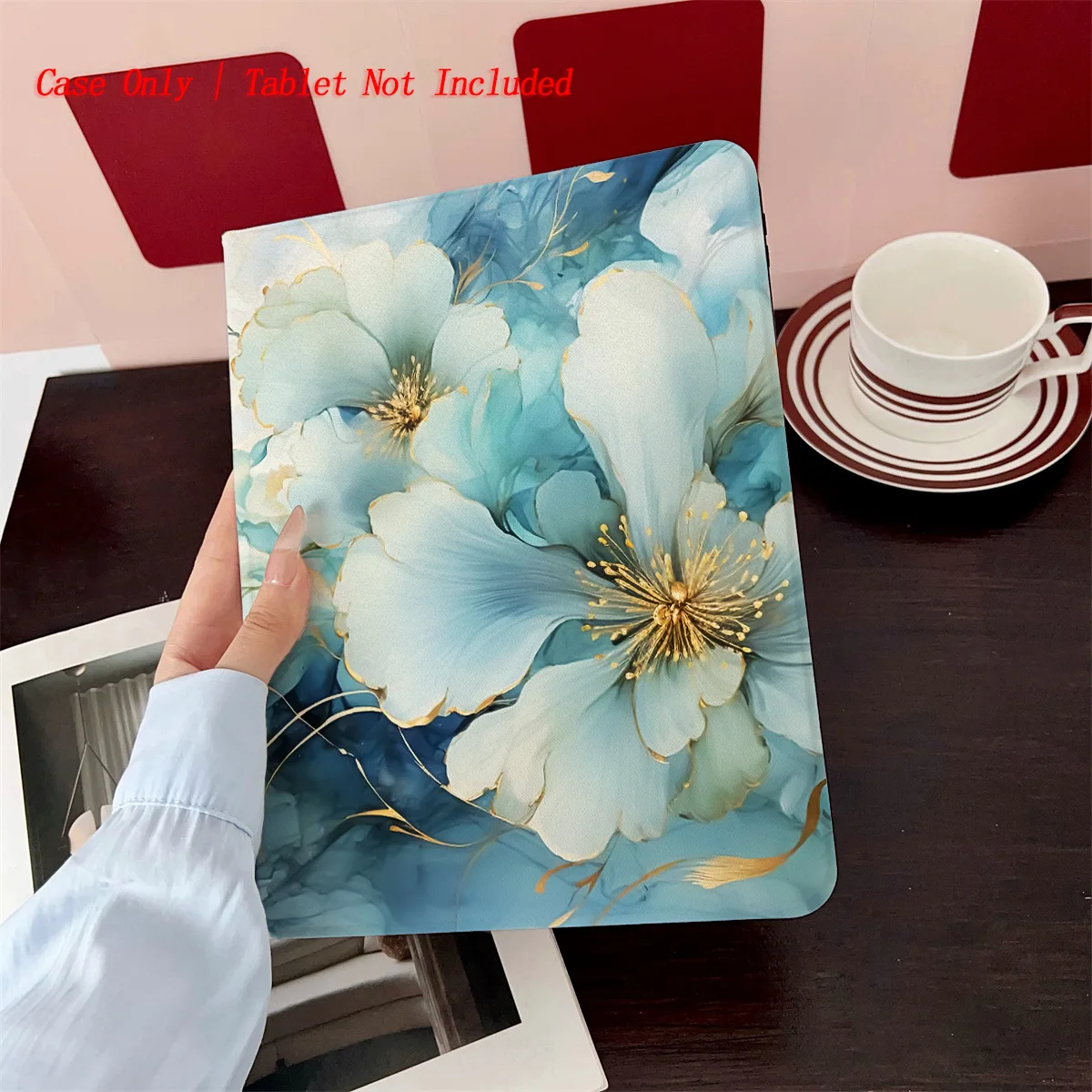 

Blue White Floral iPad Case for iPad 5-10 Gen/A16 2025 Air Pro 11/12.9 Mini 6/7 Shockproof Cover