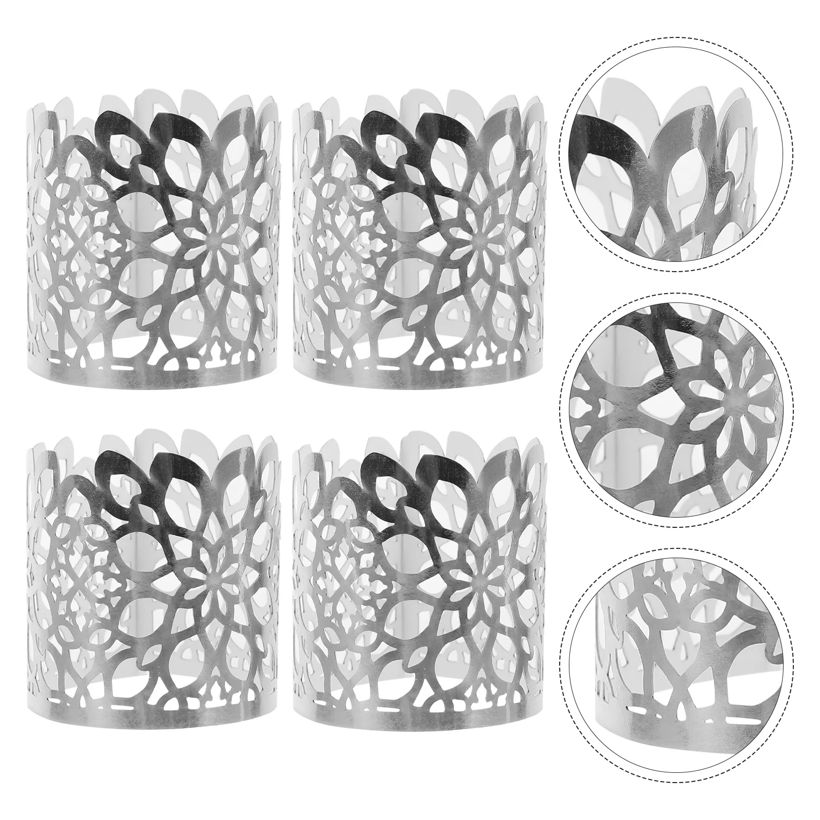 50Pcs Golden Napkin Rings Elegant Decorative Serviette Ring for Family Gathering Festival Dinner Hotel Restaurant Table