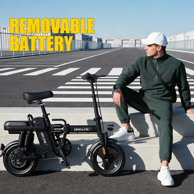 G11-Mini Electric City Bike, 14-Inch Folding 48V Battery-500W Motor, Electric Bike for Adults, Rear Disc Brake with 4/10 Shock Absorptions Models Optional, for Adults,College Students, Commuters & Urban Riding E-Bike image 10